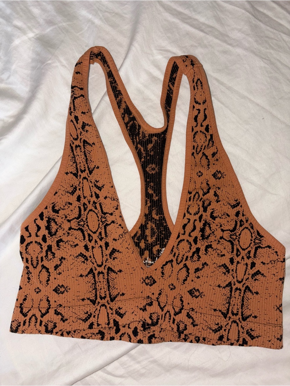 Free People Ribbed Print Racerback Bralette - Picture 2 of 4